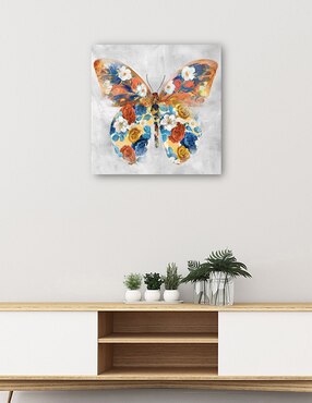 Cuadro decorativo Papillon Fleurs I técnica mixta Cuadros Jr Vida Silvestre