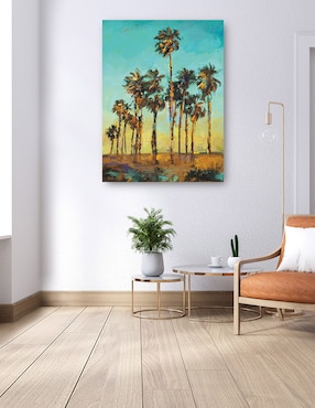 Cuadro decorativo Palmas de la tarde técnica mixta Cuadros Jr Trópico
