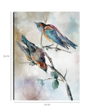 Cuadro decorativo Parejas posadas II técnica mixta Cuadros Jr Aves Silvestres