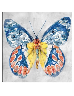 Cuadro decorativo Papillon Fleurs II técnica mixta Cuadros Jr Vida Silvestre