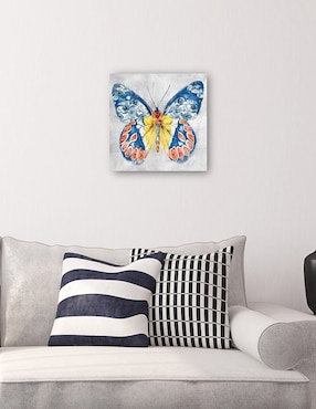 Cuadro decorativo Papillon Fleurs II técnica mixta Cuadros Jr Vida Silvestre