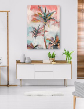 Cuadro decorativo Palma de coral técnica mixta Cuadros Jr Trópico