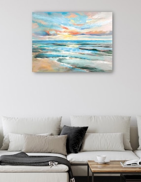 Cuadro decorativo Paraíso pintado técnica mixta Cuadros Jr Playas