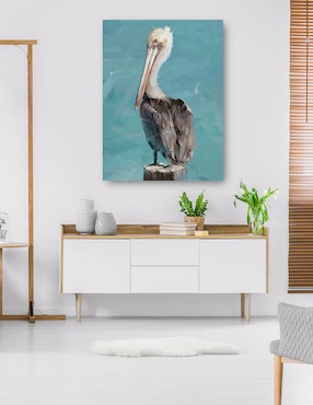Cuadro decorativo Perca pelícano II técnica mixta Cuadros Jr Aves Silvestres