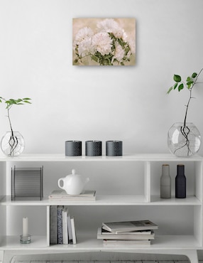 Cuadro decorativo Peonias blancas técnica mixta Cuadros Jr Arreglo Floral