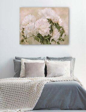 Cuadro decorativo Peonias blancas técnica mixta Cuadros Jr Arreglo Floral