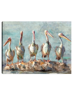 Cuadro decorativo Pausa pelícano técnica mixta Cuadros Jr Aves Silvestres