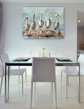 Cuadro decorativo Pausa pelícano técnica mixta Cuadros Jr Aves Silvestres