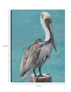 Cuadro decorativo Perca pelícano I técnica mixta Cuadros Jr Aves Silvestres
