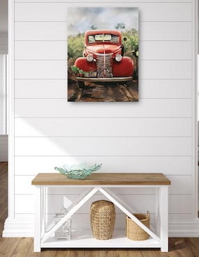 Cuadro decorativo Pequeño camión rojo técnica mixta Cuadros Jr Campos