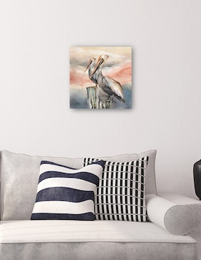 Cuadro decorativo Pelícanos al atardecer técnica mixta Cuadros Jr Aves Silvestres