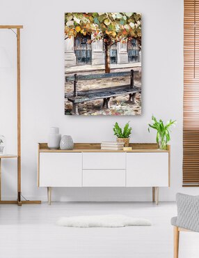Cuadro decorativo Pausa parisina técnica mixta Cuadros Jr Lugares