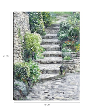 Cuadro decorativo Pasos de jardín técnica mixta Cuadros Jr Lugares