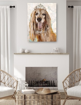Cuadro decorativo Perrito divas IV técnica mixta Cuadros Jr Animales Domésticos