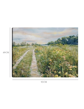 Cuadro decorativo Pradera junto al lago técnica mixta Cuadros Jr Caminos