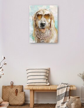 Cuadro decorativo Perrito divas II técnica mixta Cuadros Jr Animales Domésticos