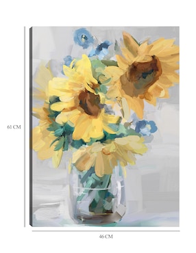 Cuadro decorativo Petite Fleurs Girasoles II técnica mixta Cuadros Jr Girasoles