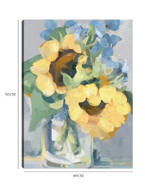 Cuadro decorativo Petite Fleurs Girasoles I técnica mixta Cuadros Jr Girasoles