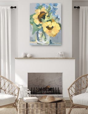 Cuadro decorativo Petite Fleurs Girasoles I técnica mixta Cuadros Jr Girasoles