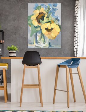Cuadro decorativo Petite Fleurs Girasoles I técnica mixta Cuadros Jr Girasoles