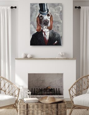 Cuadro decorativo Perro esmoquin III técnica mixta Cuadros Jr Animales Domésticos