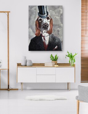Cuadro decorativo Perro esmoquin III técnica mixta Cuadros Jr Animales Domésticos