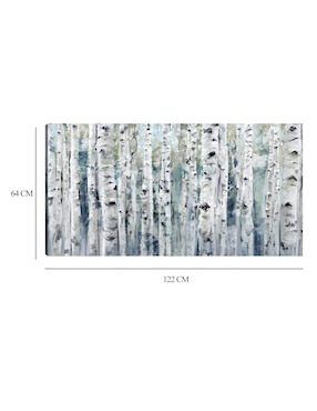 Cuadro decorativo Primavera abedules índigo técnica mixta Cuadros Jr Bosques