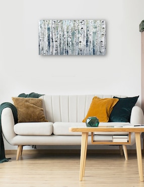 Cuadro decorativo Primavera abedules índigo técnica mixta Cuadros Jr Bosques