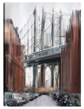 Cuadro decorativo Puente de Manhattan técnica mixta Cuadros Jr Puentes