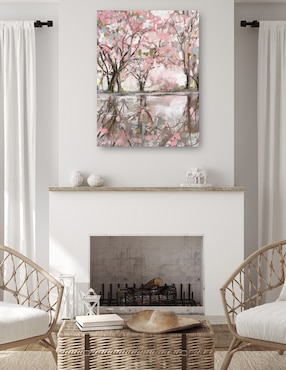 Cuadro decorativo Reflejos de flor rosa técnica mixta Cuadros Jr Lagos