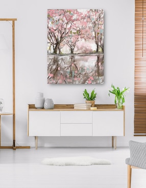 Cuadro decorativo Reflejos de flor rosa técnica mixta Cuadros Jr Lagos