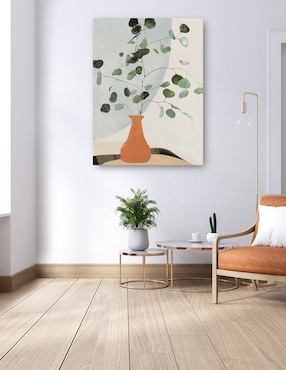 Cuadro decorativo Rama de eucalipto técnica mixta Cuadros Jr Floreros