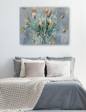 Cuadro decorativo Ramo de tulipanes técnica mixta Cuadros Jr Floreros