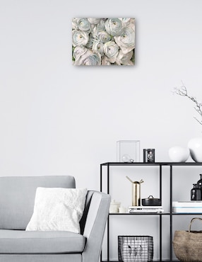 Cuadro decorativo Ranúnculo blanco técnica mixta Cuadros Jr Floración