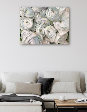 Cuadro decorativo Ranúnculo blanco técnica mixta Cuadros Jr Floración
