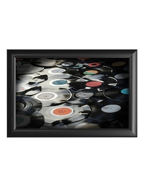 Cuadro decorativo Pixelarte discos de acetato