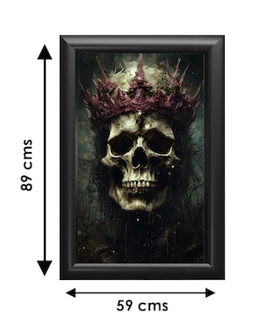 Cuadro decorativo Pixelarte calavera con corona