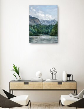 Cuadro decorativo Retiro del lago técnica mixta Cuadros Jr Lagos