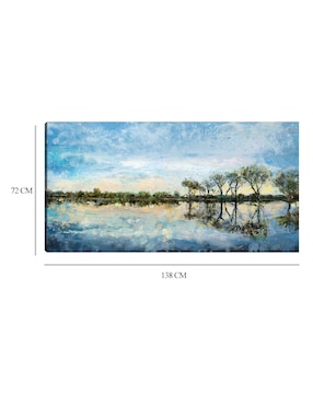 Cuadro decorativo Sol junto al lago técnica mixta Cuadros Jr Lagos