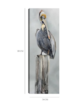 Cuadro decorativo Sobre un pilón técnica mixta Cuadros Jr Aves Silvestres