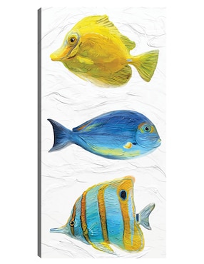 Cuadro decorativo Trío Tropical II técnica mixta Cuadros Jr Animales Marinos