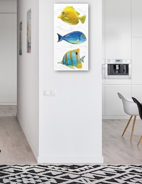 Cuadro decorativo Trío Tropical II técnica mixta Cuadros Jr Animales Marinos