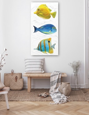 Cuadro decorativo Trío Tropical II técnica mixta Cuadros Jr Animales Marinos