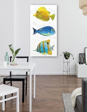 Cuadro decorativo Trío Tropical II técnica mixta Cuadros Jr Animales Marinos