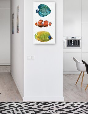 Cuadro decorativo Trío Tropical I técnica mixta Cuadros Jr Animales Marinos