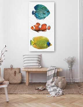 Cuadro decorativo Trío Tropical I técnica mixta Cuadros Jr Animales Marinos