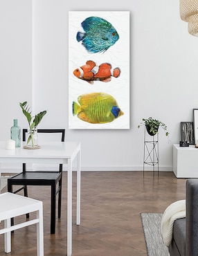 Cuadro decorativo Trío Tropical I técnica mixta Cuadros Jr Animales Marinos