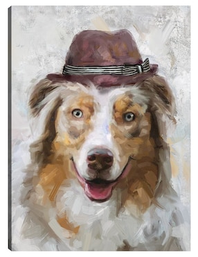 Cuadro decorativo Sombrero feliz IV técnica mixta Cuadros Jr Animales Domésticos