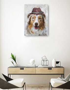 Cuadro decorativo Sombrero feliz IV técnica mixta Cuadros Jr Animales Domésticos