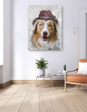 Cuadro decorativo Sombrero feliz IV técnica mixta Cuadros Jr Animales Domésticos